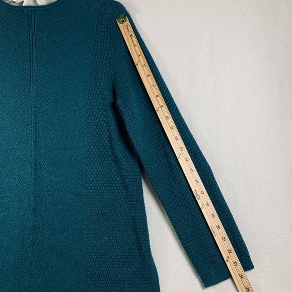 J. Jill Women's Long Sleeve V Neck‎ Textured Knit Tunic Top Sweater Green Size M - Picture 13 of 13